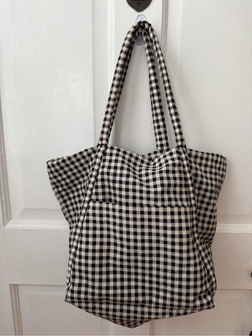 Baggu Cloud Black and White Gingham Tote Bag - Casual Everyday Carry